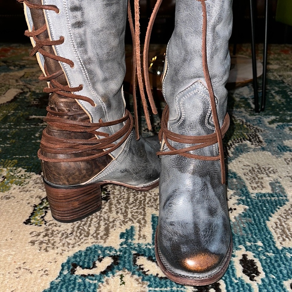 FreeBird tall blue boots